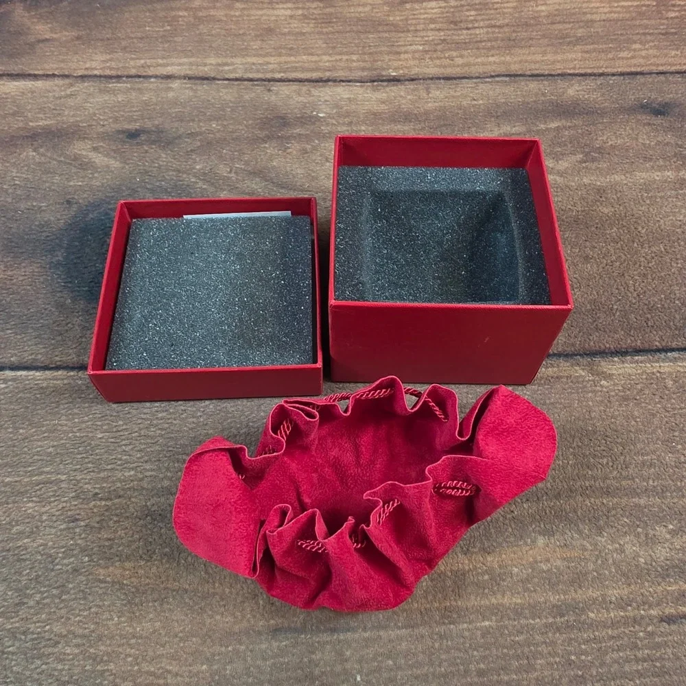 Baccarat Jewelry Gift Box OS Red Excellent Square Logo Presentation Pouch